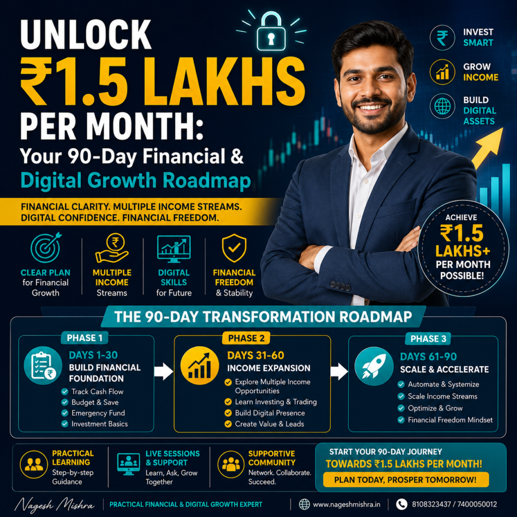 90-Day Financial Roadmap by Nagesh Mishra for building multiple income streams, financial clarity, digital confidence, and long-term wealth creation.